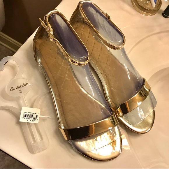 david's bridal gold flats